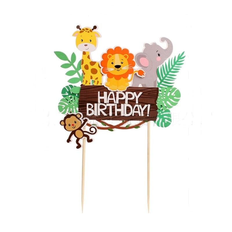 SAFARI HAPPY BIRTHDAY CAKE TOPPER