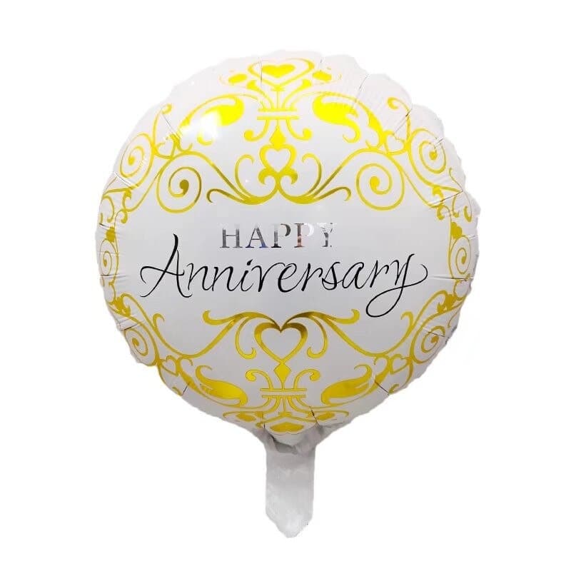 GOLD HAPPY ANNIVERSARY ROUND FOIL